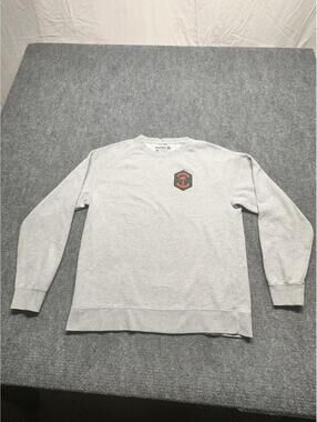 Hurley Men's Large Gray Crewneck Sweatshirt Costa Mesa Palm Logo Pullover